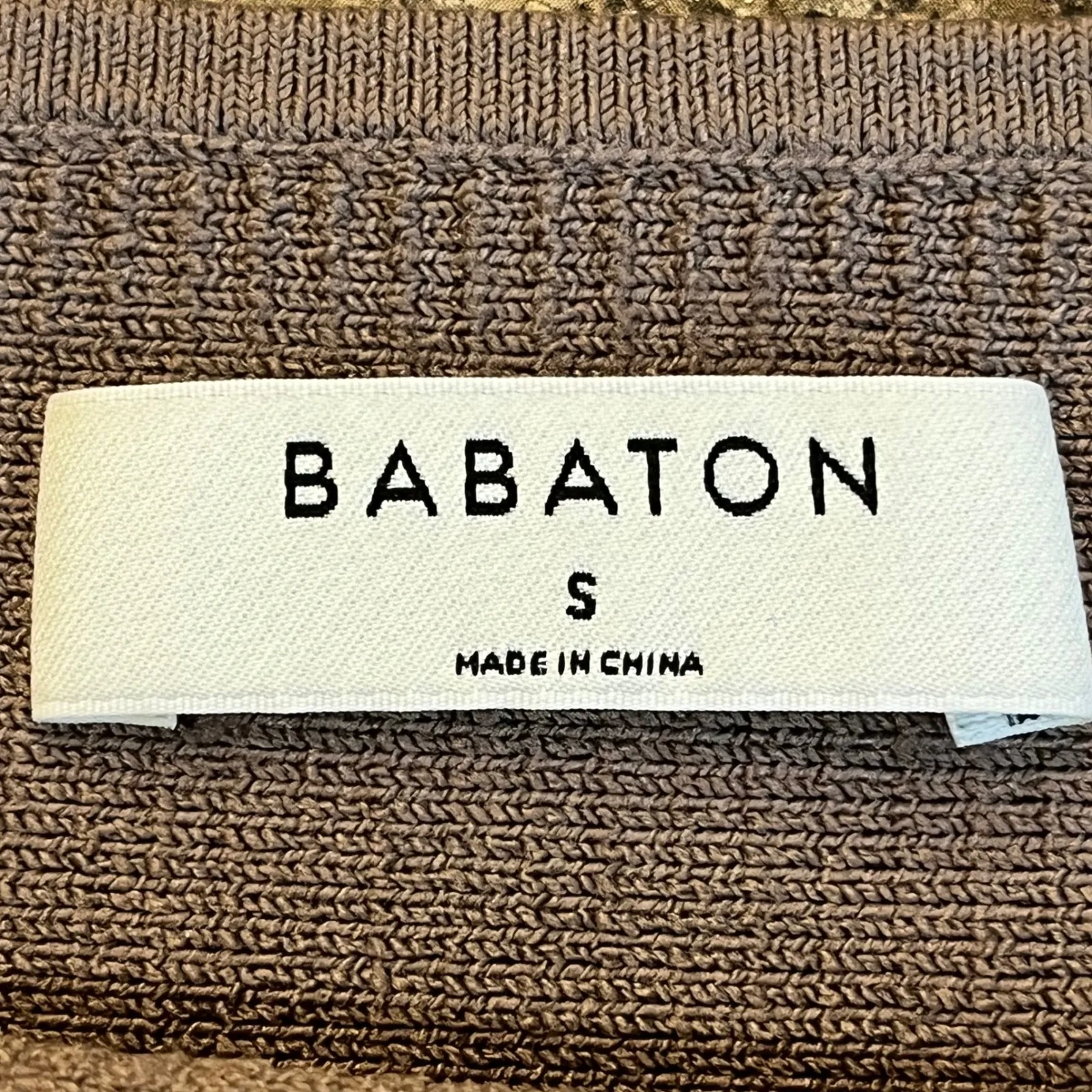 Babaton Aritizia Small Ribbed Knit Crop Tank Top Brown Scoop Neck Sleeveless - Image 2