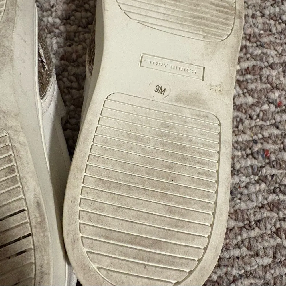 Tory Burch Carter Slip On Flip Sequins Gold Sneaker- Size 9 - Image 13