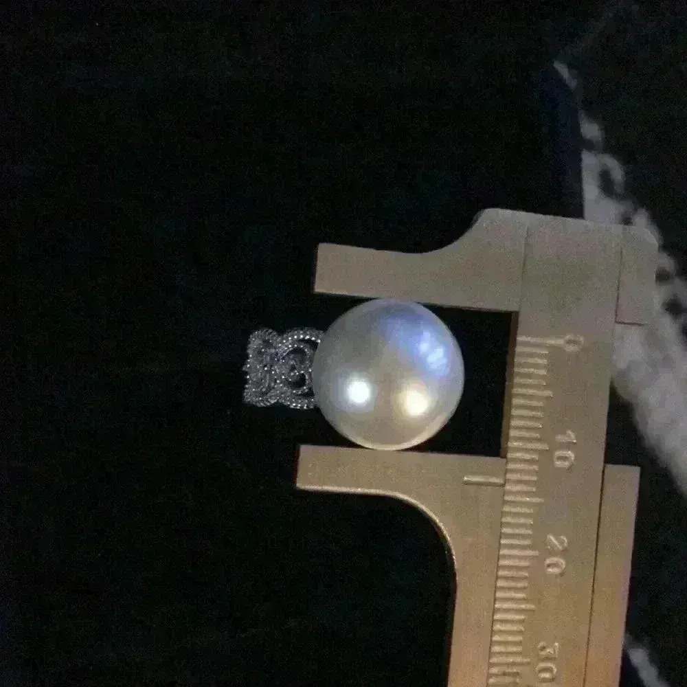 AAAA 14mm Genuine White Pearl Lace Ring - Image 9