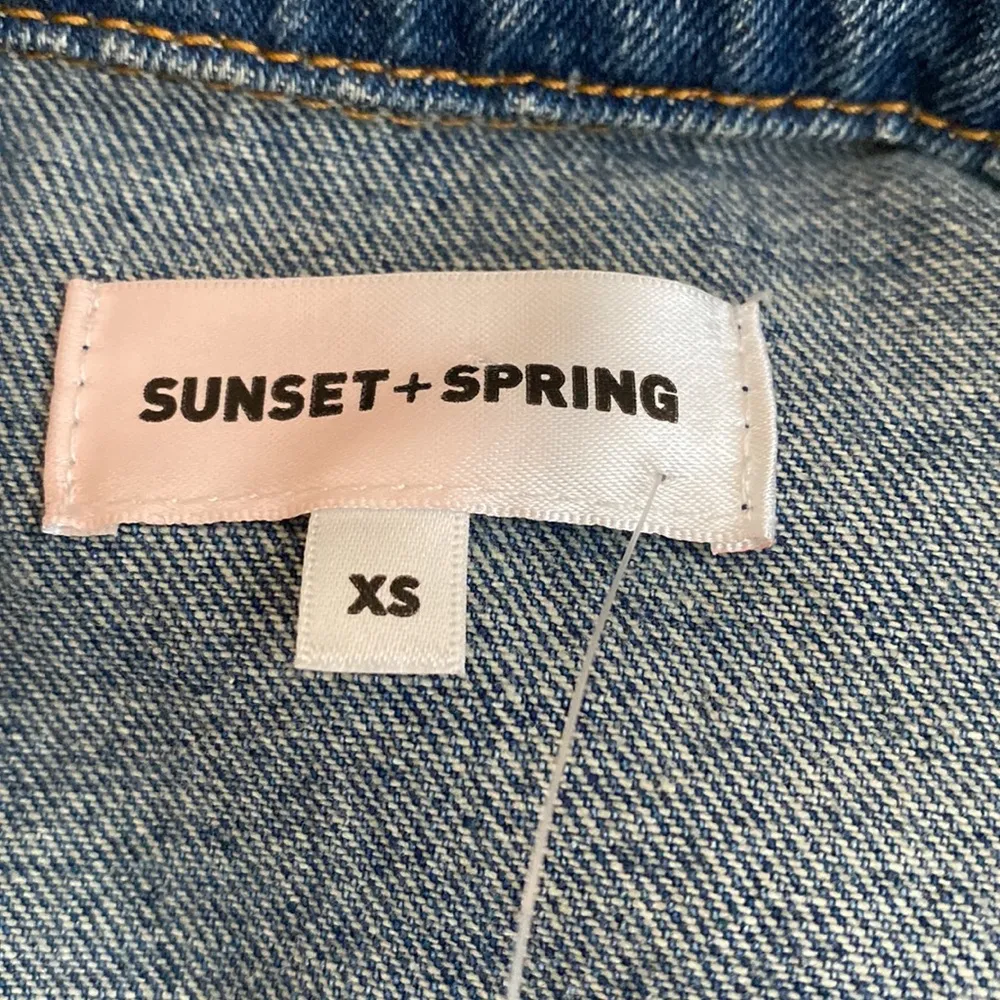 Sunset + Spring Rainbow Trim Denim Jacket Size XS - Image 10