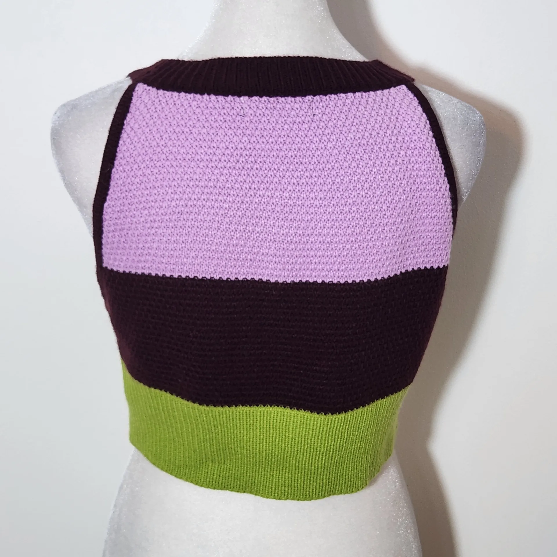 Shein Striped Bodycon Sweater Set Size Medium 2-Piece Crop Top and Skirt - Image 10