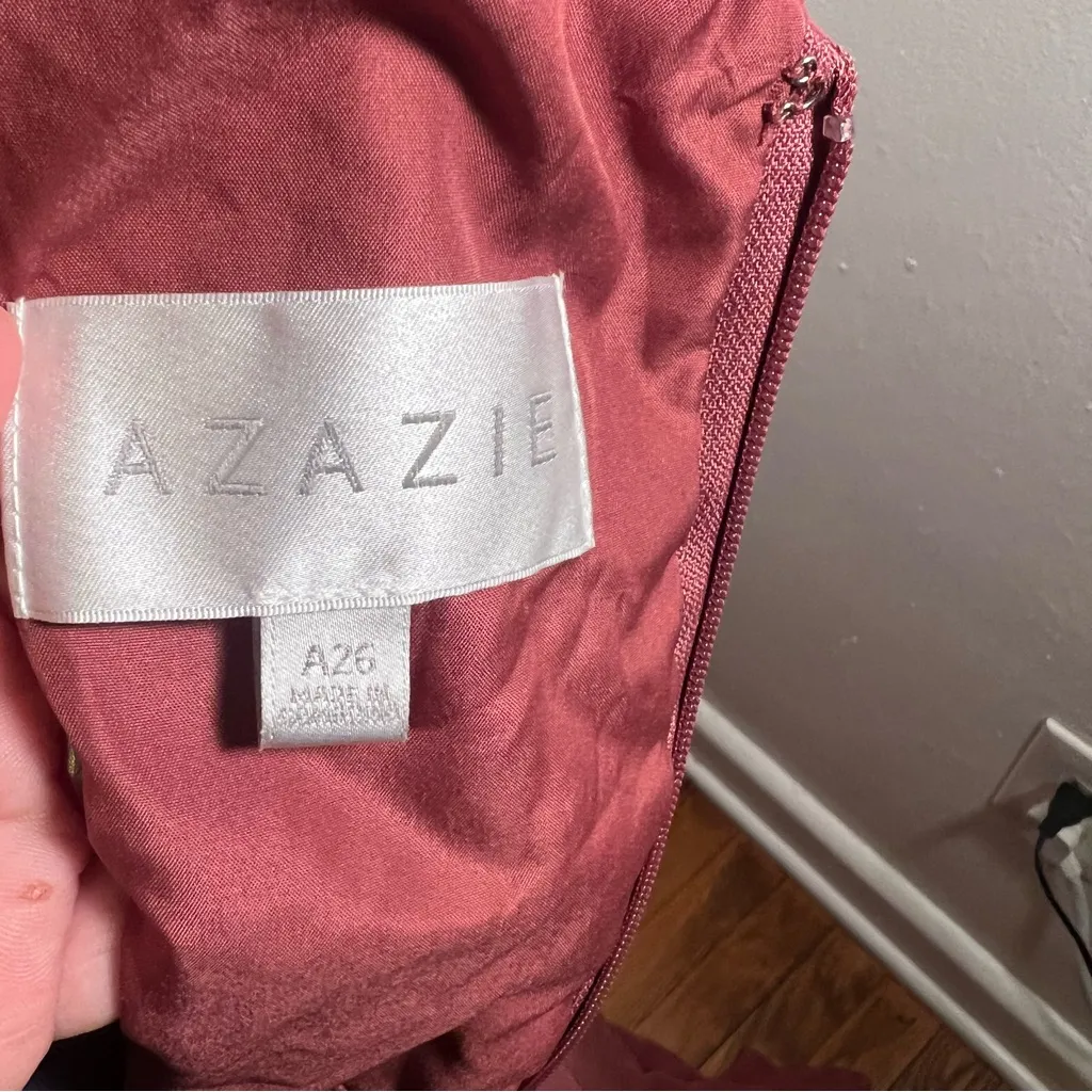 Azazie Nelly Chiffon Bridesmaid Dress Merlot A26 - Image 11