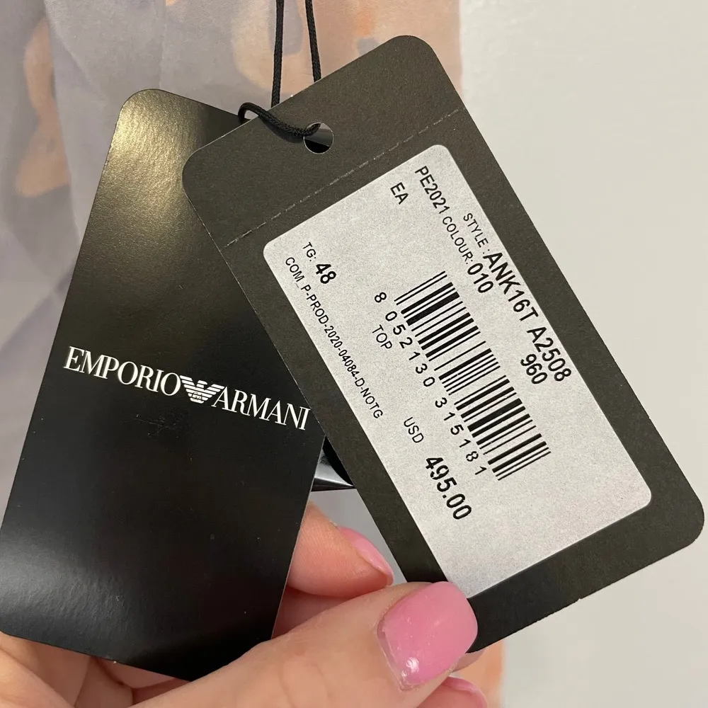 Emporio Armani 100% Silk Floral Patterned Sleeveless Blouse Size 12 NWT $495 - Image 5