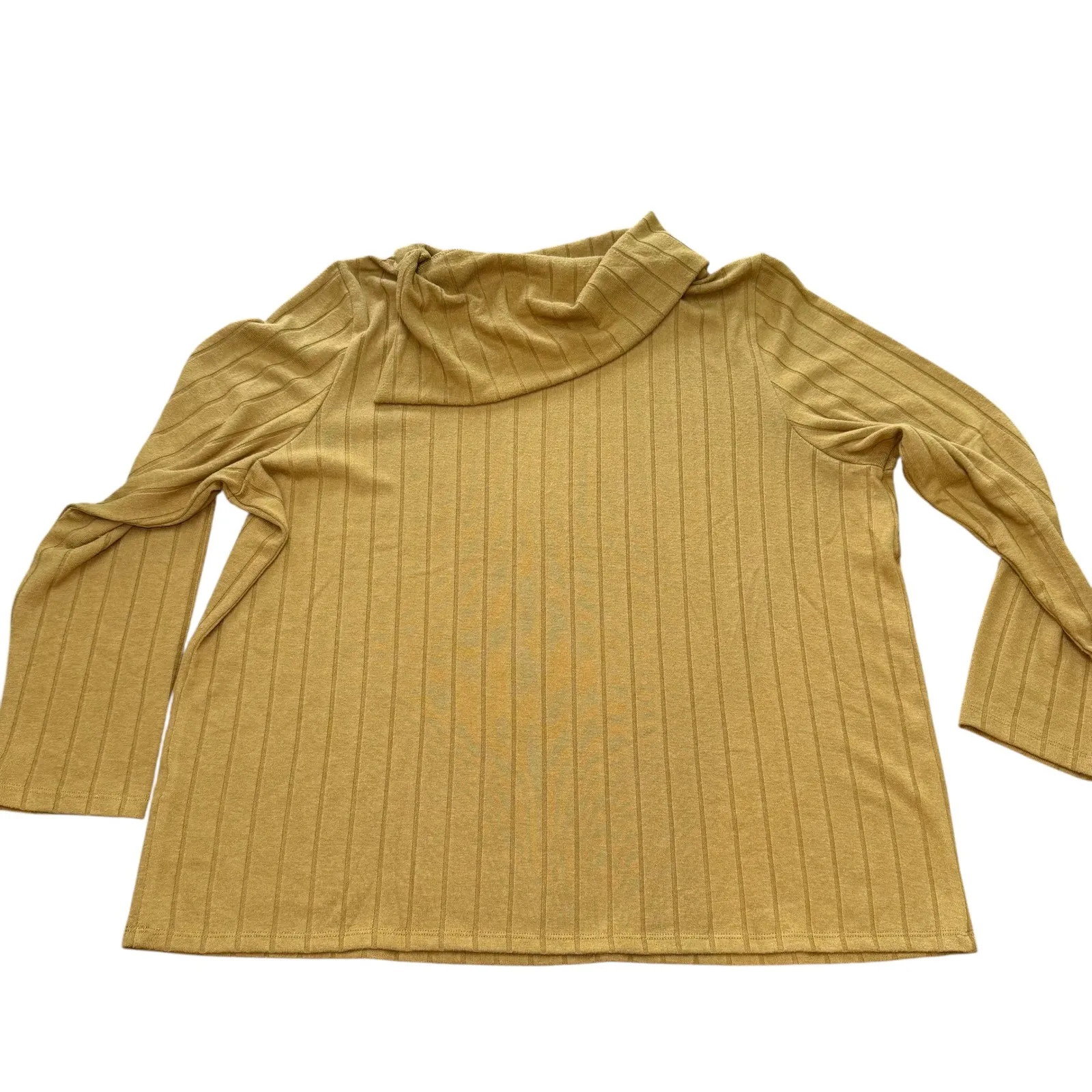 Rafaella XXL Ribbed Knit Cowl Neck Button Accent Long Sleeve Tunic Top - Image 6