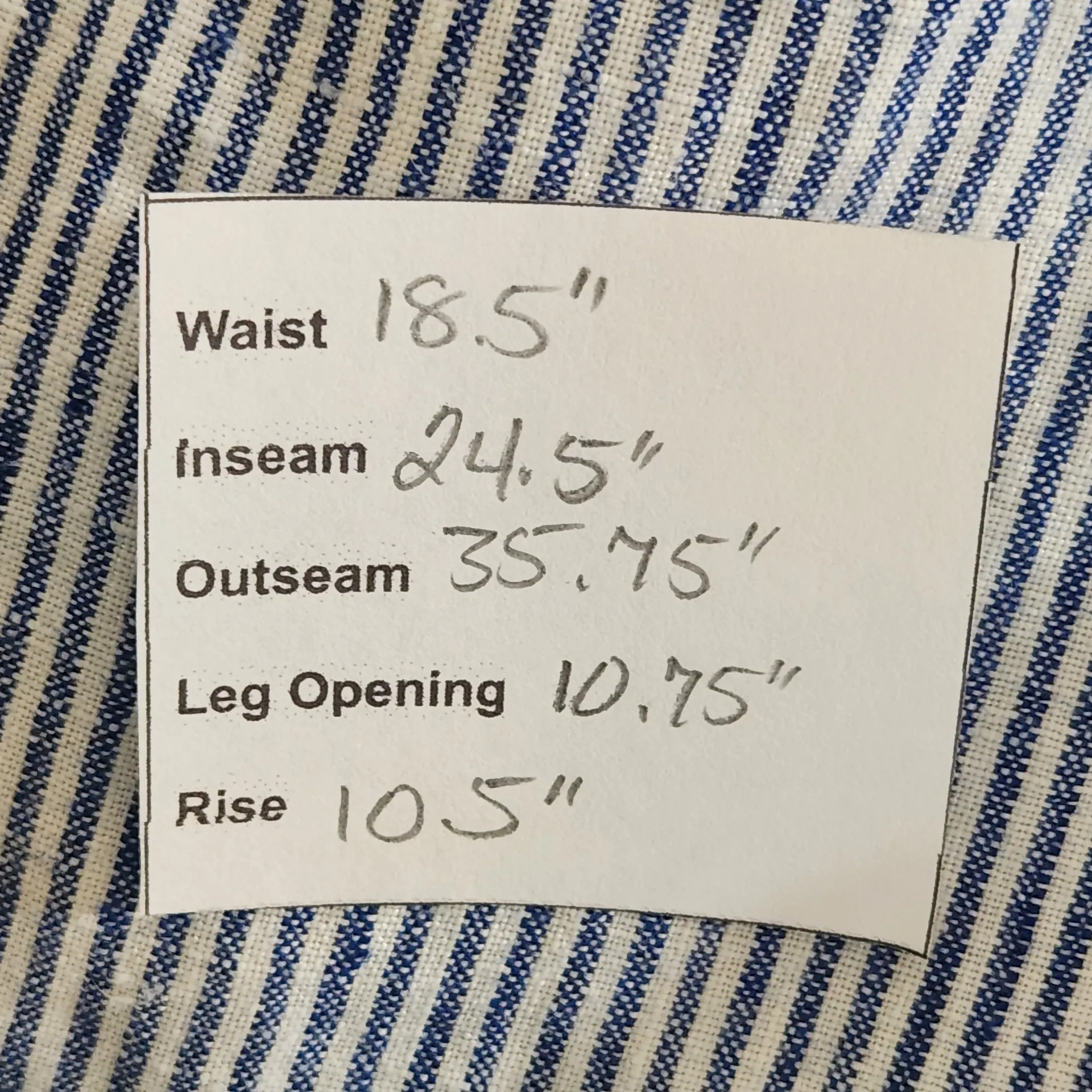 J. Jill Blue and White Striped Cropped Wide Leg Linen Pants Size XL Tall - Image 2