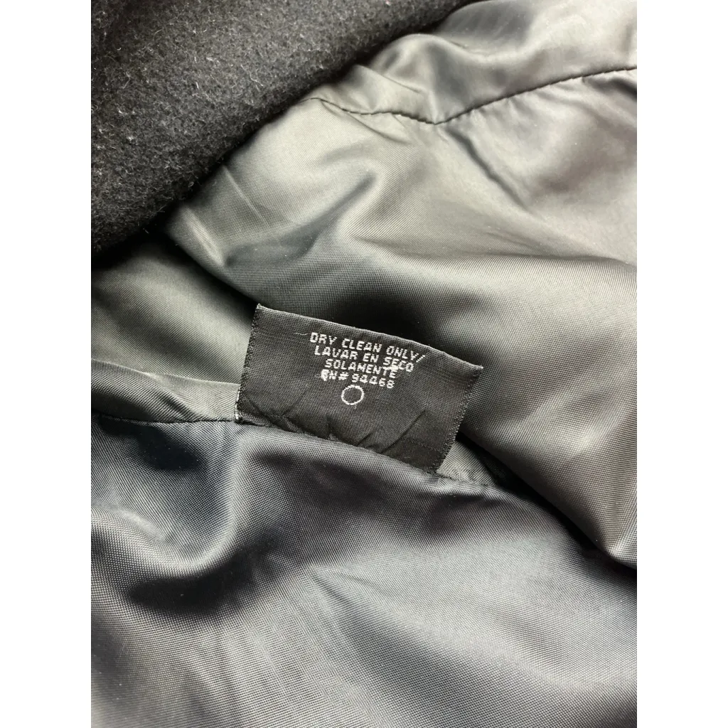 Womans Braetan Pea Coat Medium Black Lined Double Breasted Button Down - Image 5