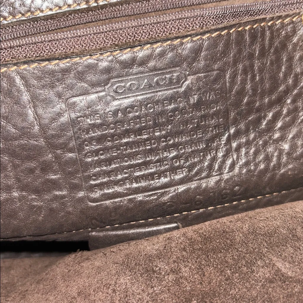 COACH Bleecker Backpack Purse Dark Brown Leather Drawstring Vintage coach Bag - Image 8