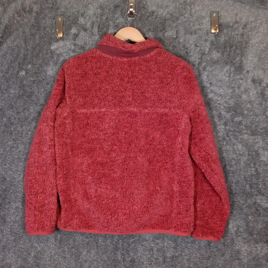 L.L. Bean Rust Pullover Fleece Vintage 4 Snap Button Closure Womens Large - Image 4