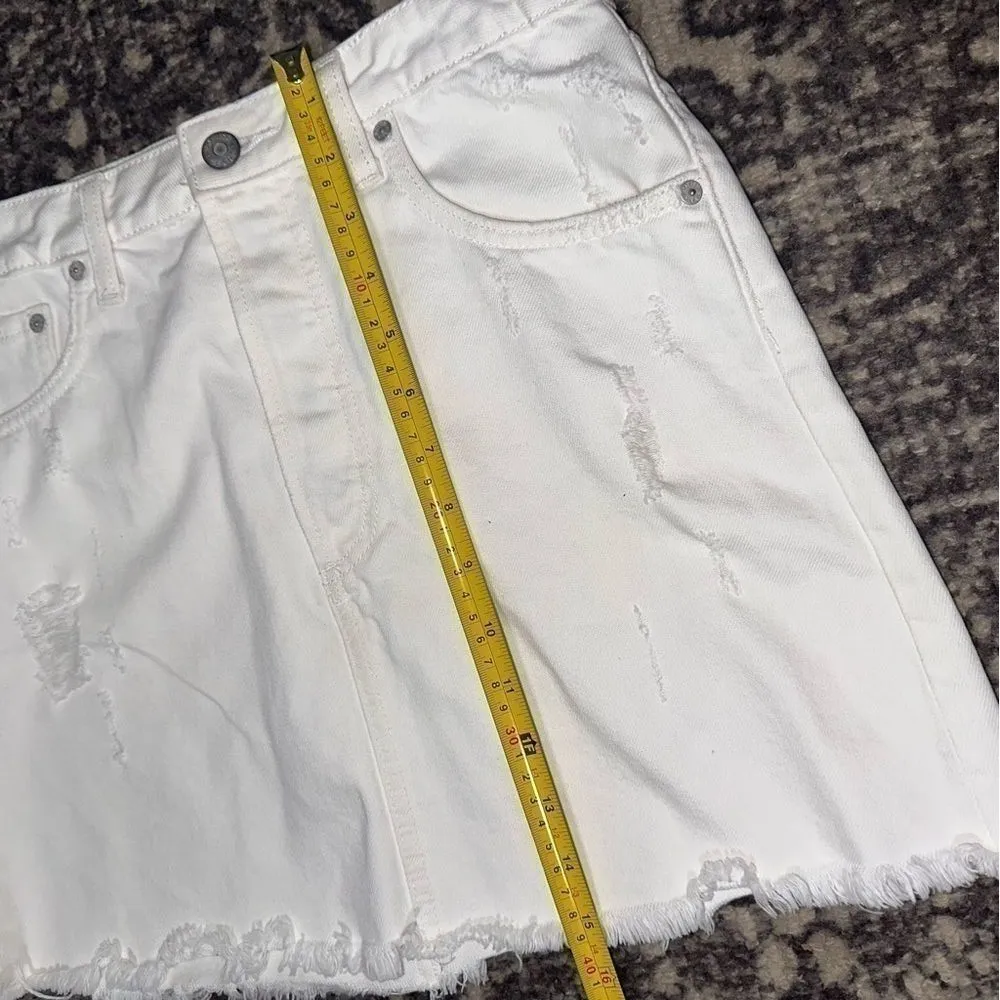 Boyish by Her Los Angeles LA Denim Size 27 White Royal Wedding Corey Jean Skirt - Image 11
