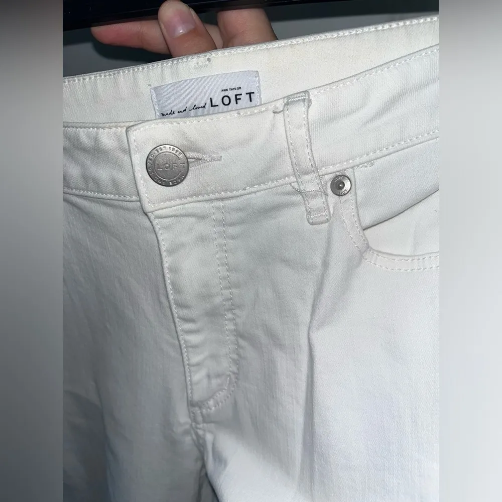 LOFT Ann Taylor “Made and Loved” Collection Curvy Skinny White Jeans Sz 8 - Image 9