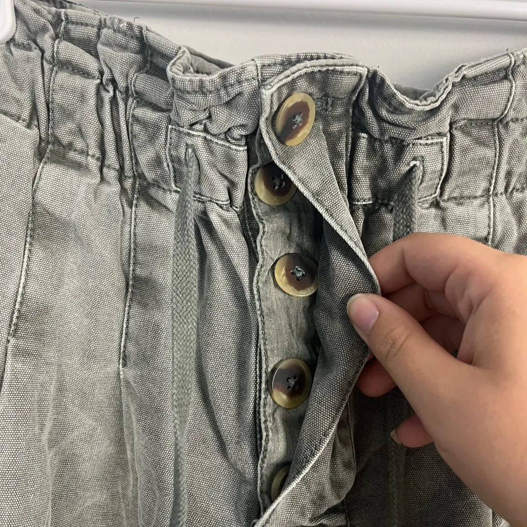 Free people Margate Pleated Trouser green size medium - Image 3