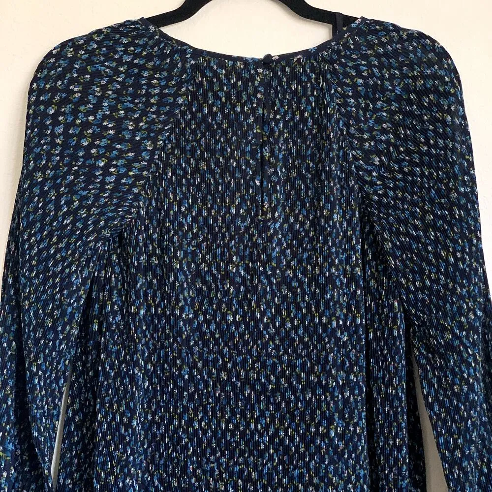 NWT Madewell Crinkle Georgette Mini Dress in Blue Floral NO123 - Image 7