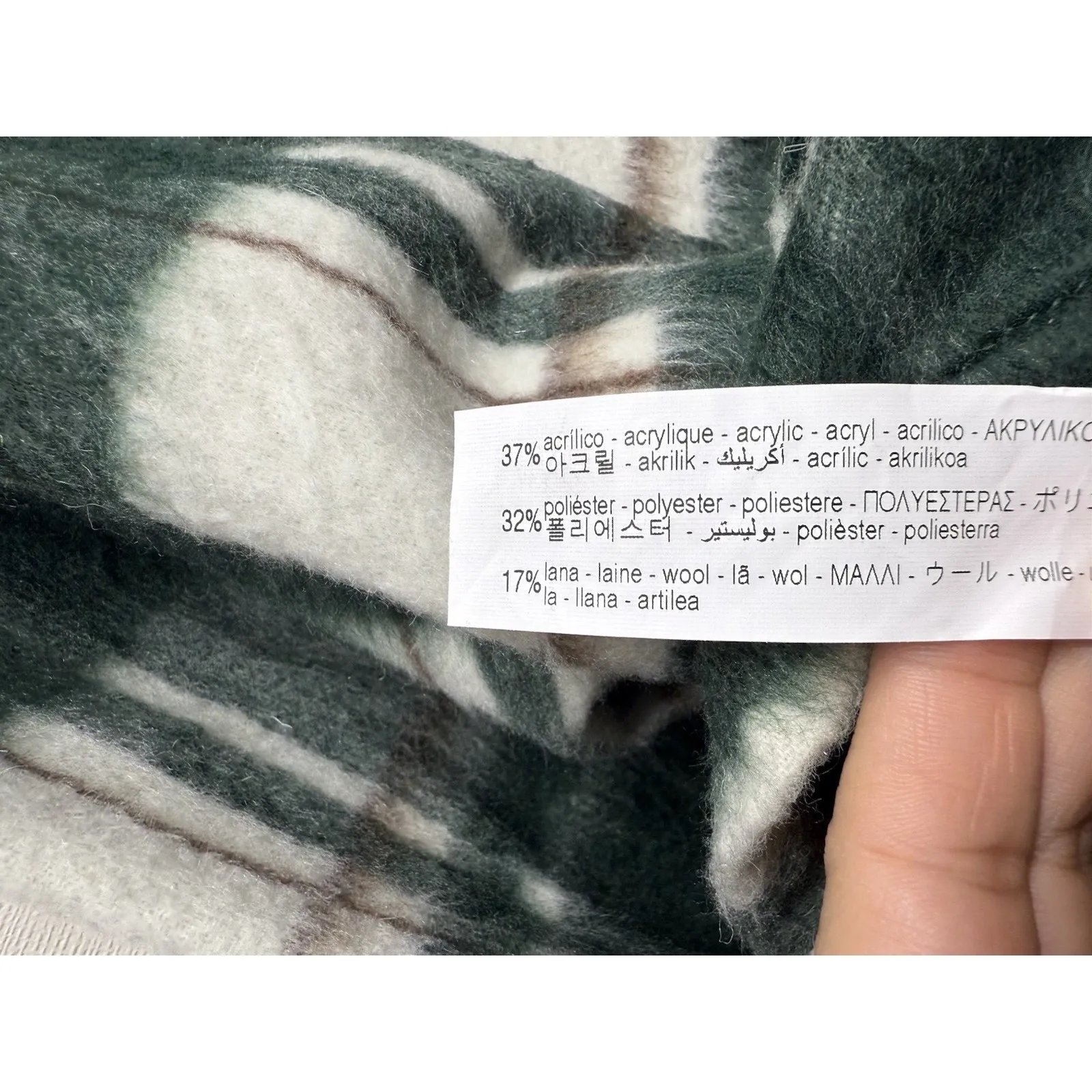 Zara Women Green Plaid Cropped Jacket Shacket Sz M‎ Button Up Cozy Wool Blend - Image 5