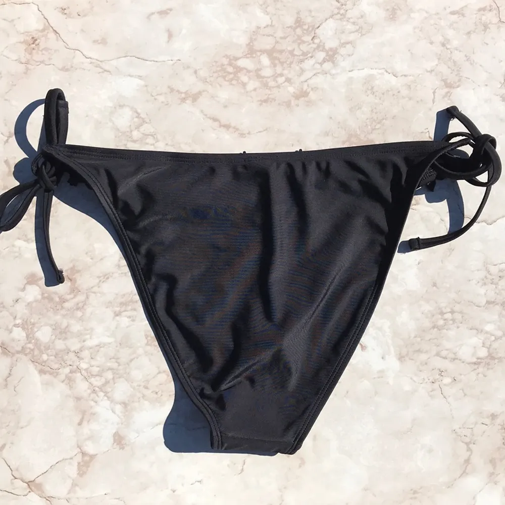 Black Floral Lace High Rise Mae Side Tie Bikini Bottoms - Image 10