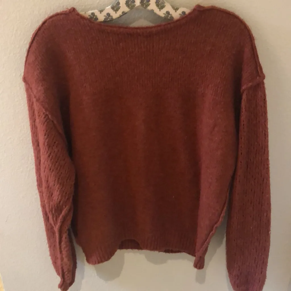 Rust Free People Wrap Sweater - Image 6