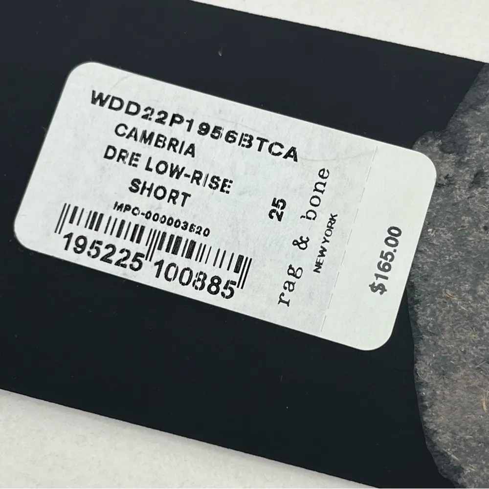 Rag & Bone Dre Low Rise Short Womens Size 25 Dark Wash Blue Denim Button Fly NEW - Image 6