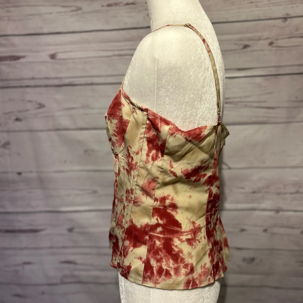 PrettyLittleThing Red and Cream Camisole - Image 2