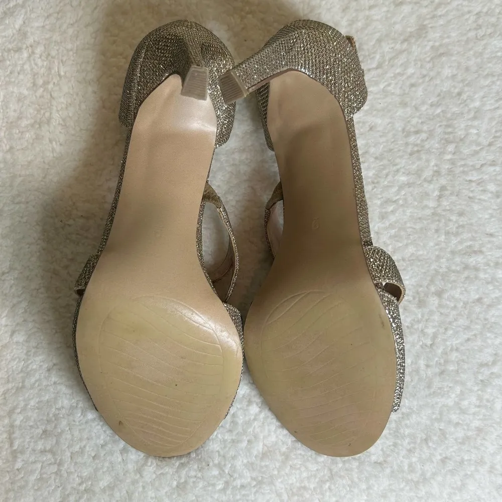 Maripe Heels Womens‎ 9 Gold Sloane Glitter Stiletto Wedding Formal Holiday Party - Image 11