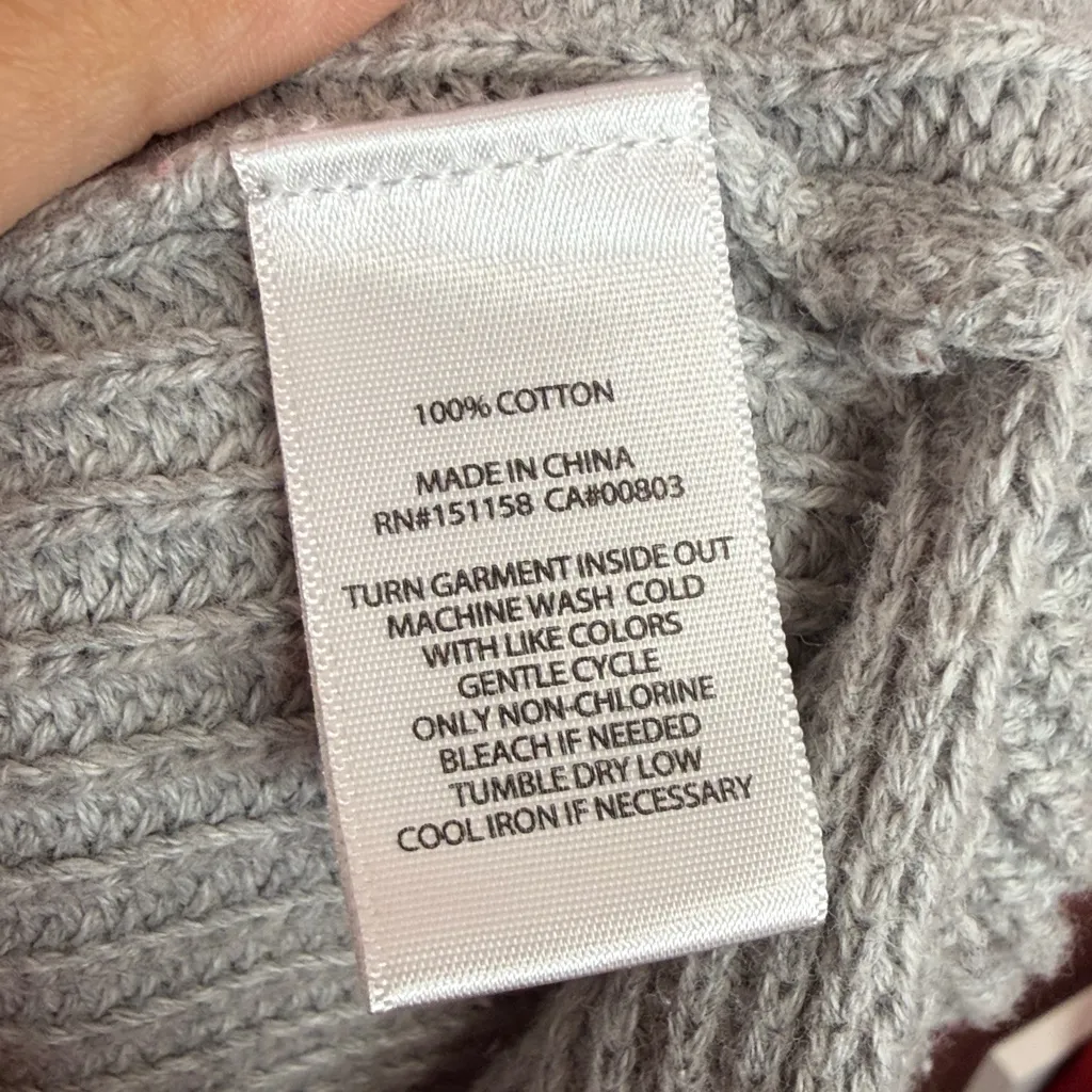 525 AMERICA EMMA: CREWNECK SHAKER STITCH COTTON SWEATER. SIZE L Gray Size L - Image 8