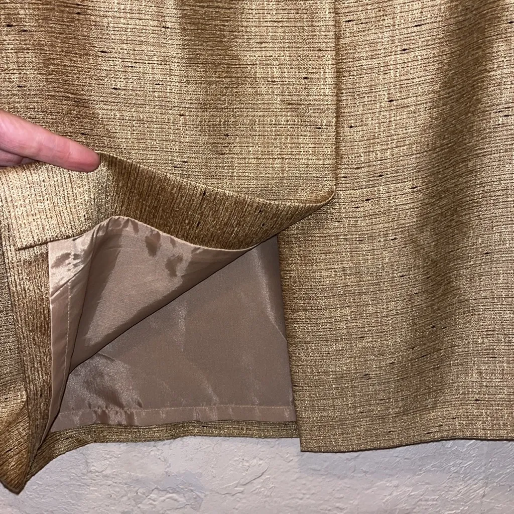 Vintage Le Suit Gold SKIRT Tailored Professional Style Suit skirt only Size 8 - Image 9