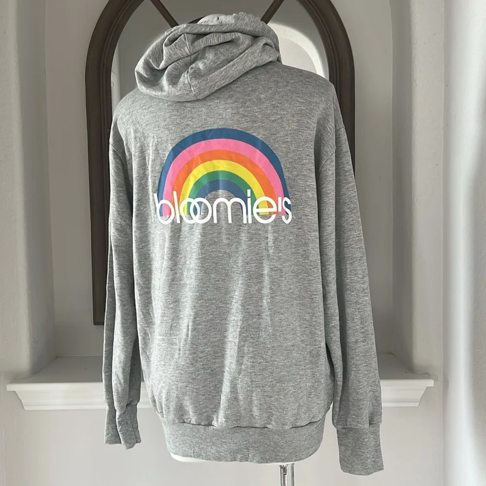 Bloomie's Unisex Rainbow Logo Hoodie in Heather Grey, Size M New w/Tag Gray Size M - Image 6
