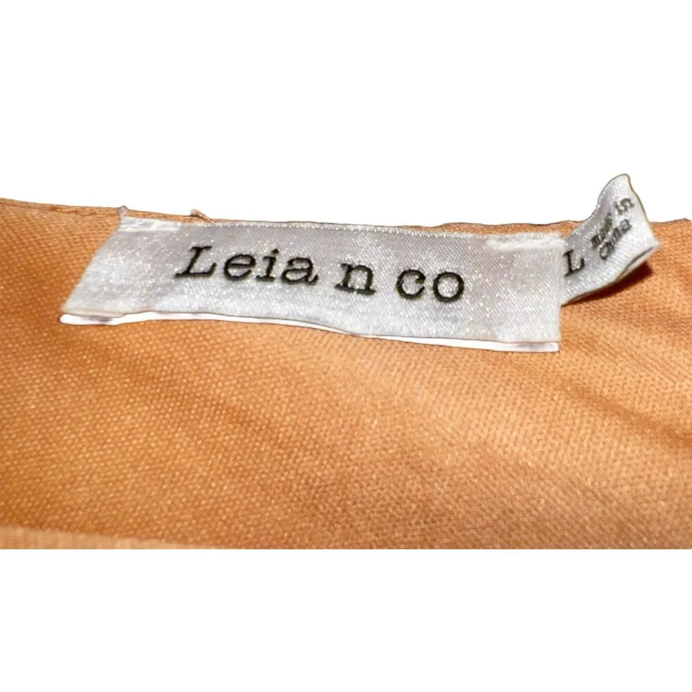 Leia n Co Halter Lace Dress Women's Size Large Peachy Pink Fairy Boho Feminine - Image 5