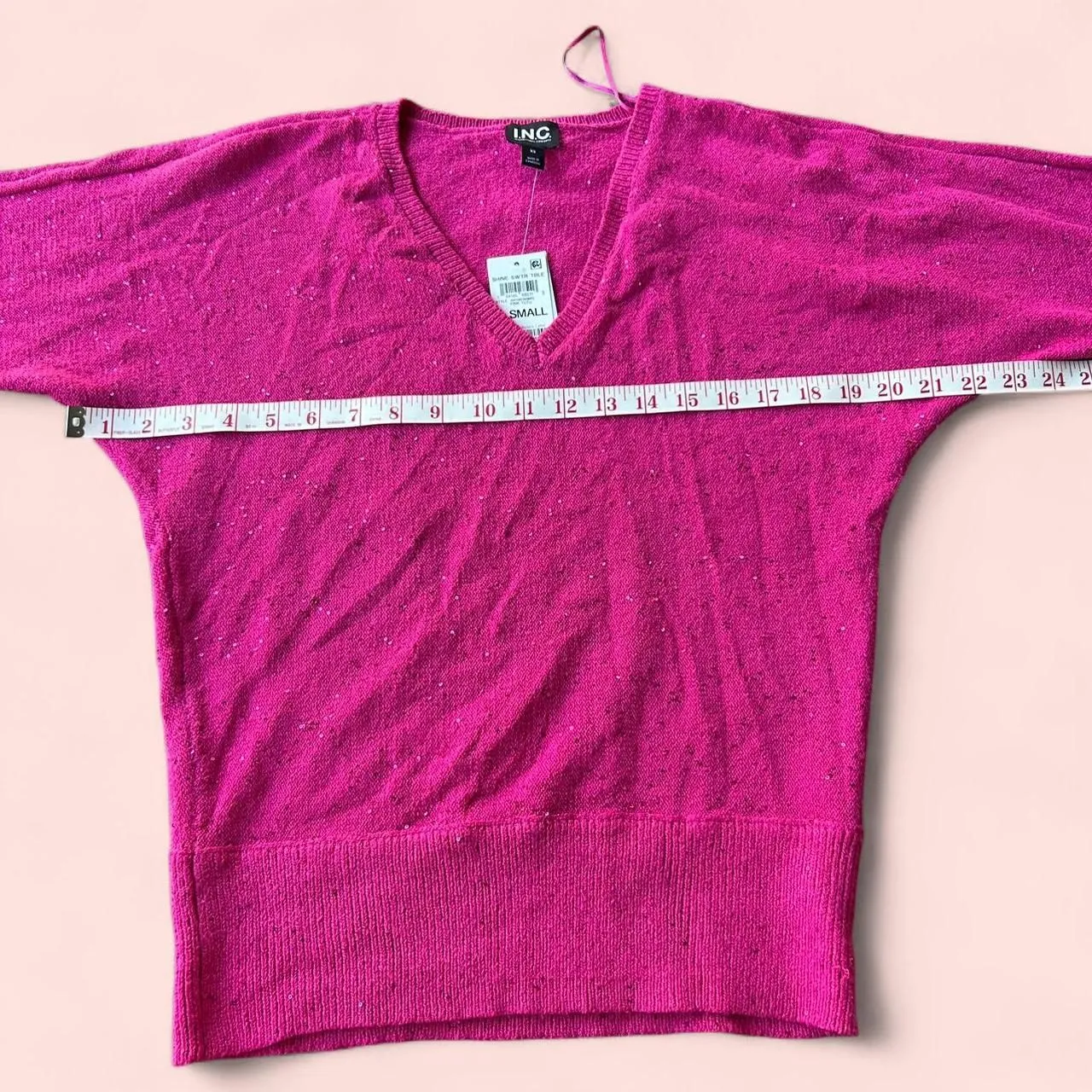 Pink Sequin Sweater Inc International Concepts Size XS - Image 2