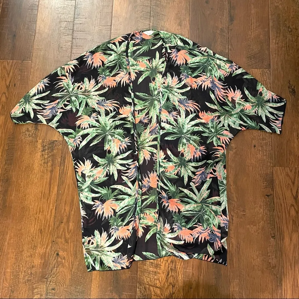 DUETS floral print kimono wrap, one size Black Size undefined - Image 5