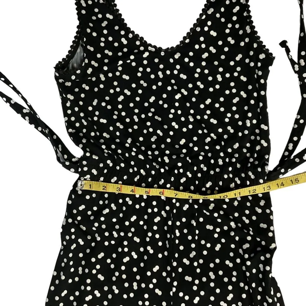 Carolina Belle Women's Polka Dot Jumpsuit Size XS Black White Sleeveless Stretch - Image 5