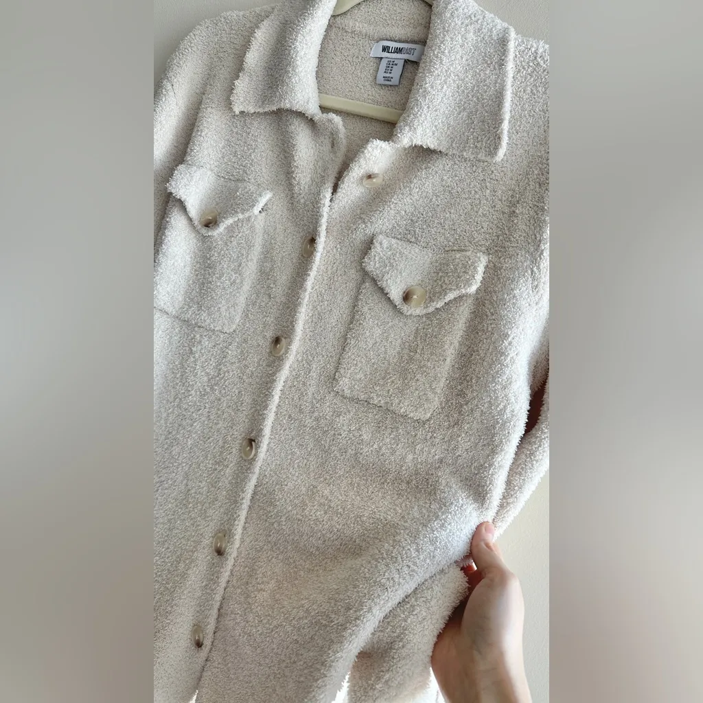 William Rast Cloud Soft White Button Down Shirt Jacket,  
Women’s Shacket, Medium - Image 9