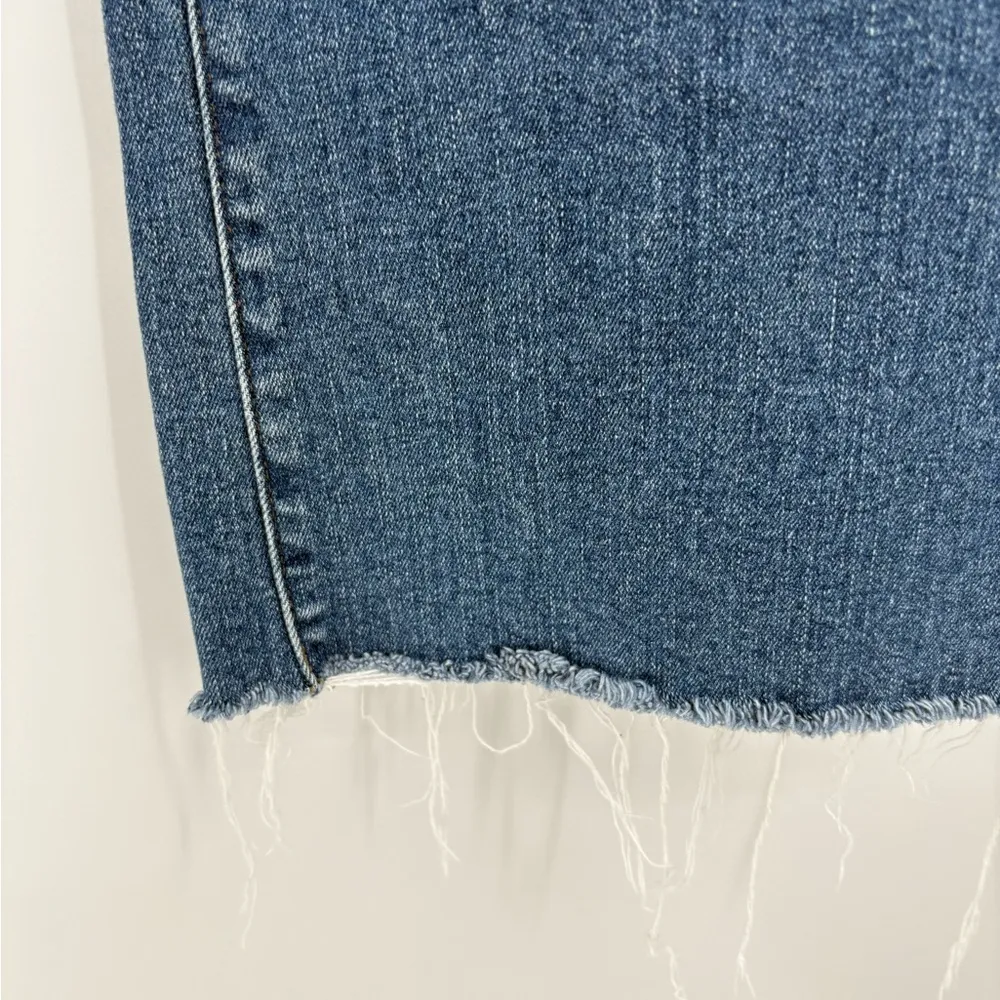Madewell Women's Raw Hem Kick Out Cropped casual blue denim Jeans size 20(35) - Image 6