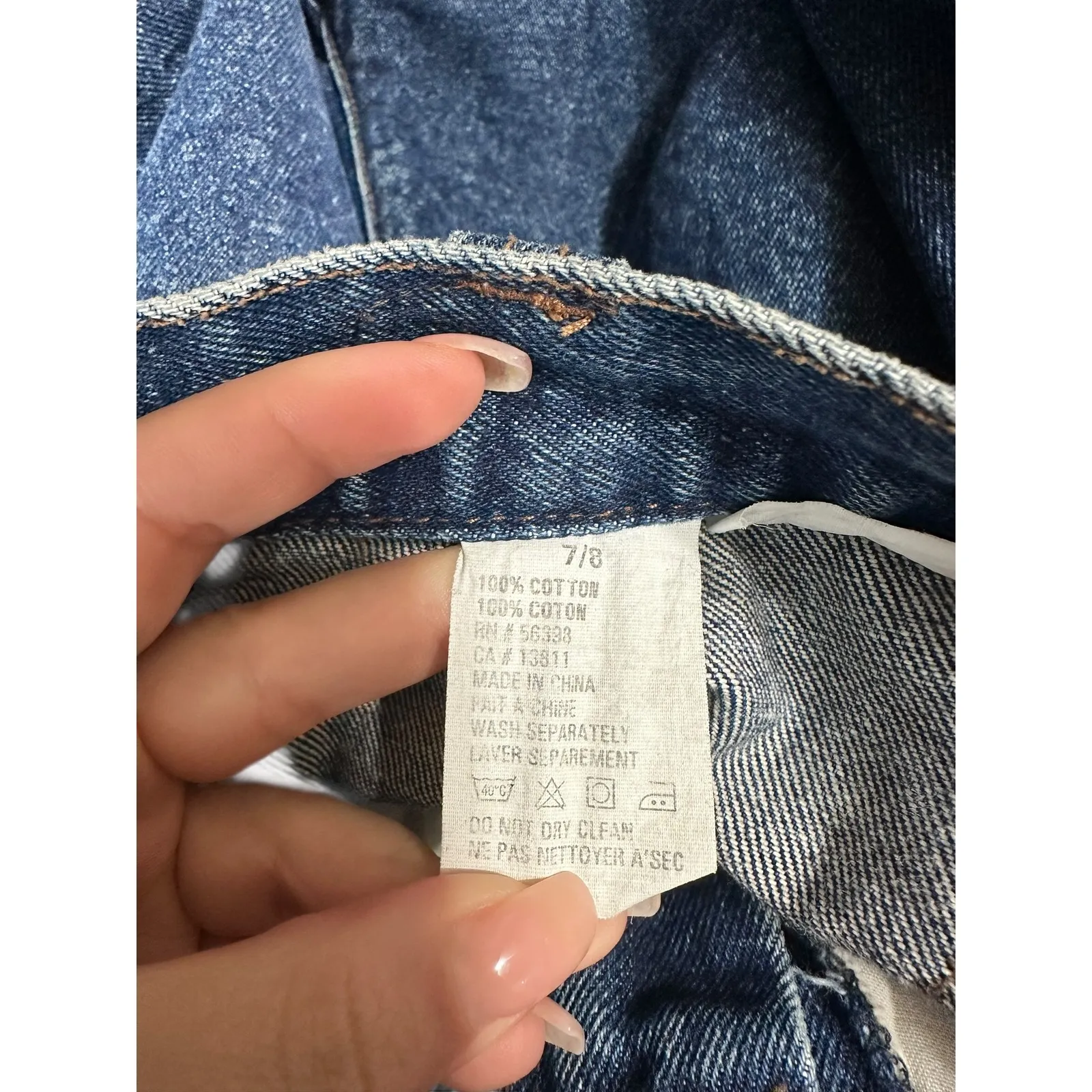 Western Ethics vintage High Rise Straight Leg Jeans Women's 7/8 Denim stud Blue - Image 5