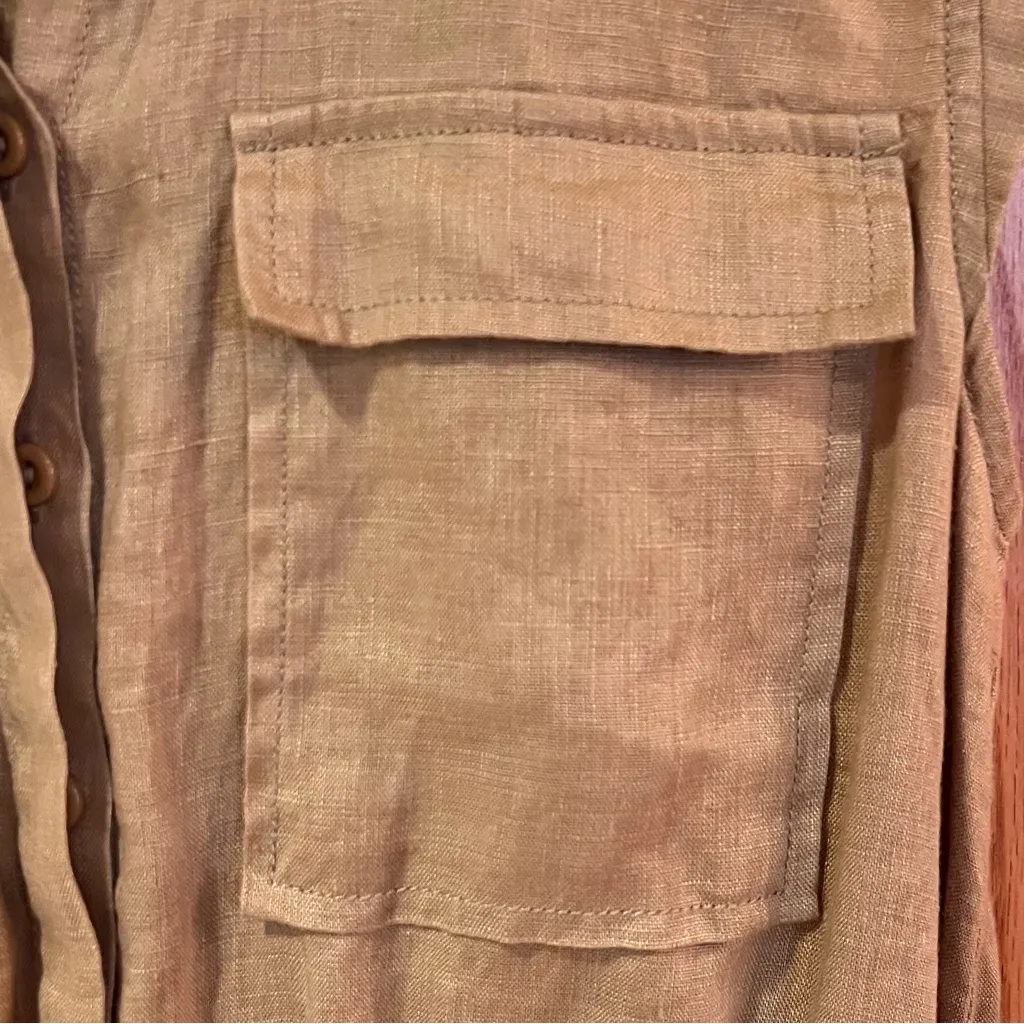 Møn Renn x Anthropologie Lela Linen Sleeveless Utility Romper Green Size Small - Image 12