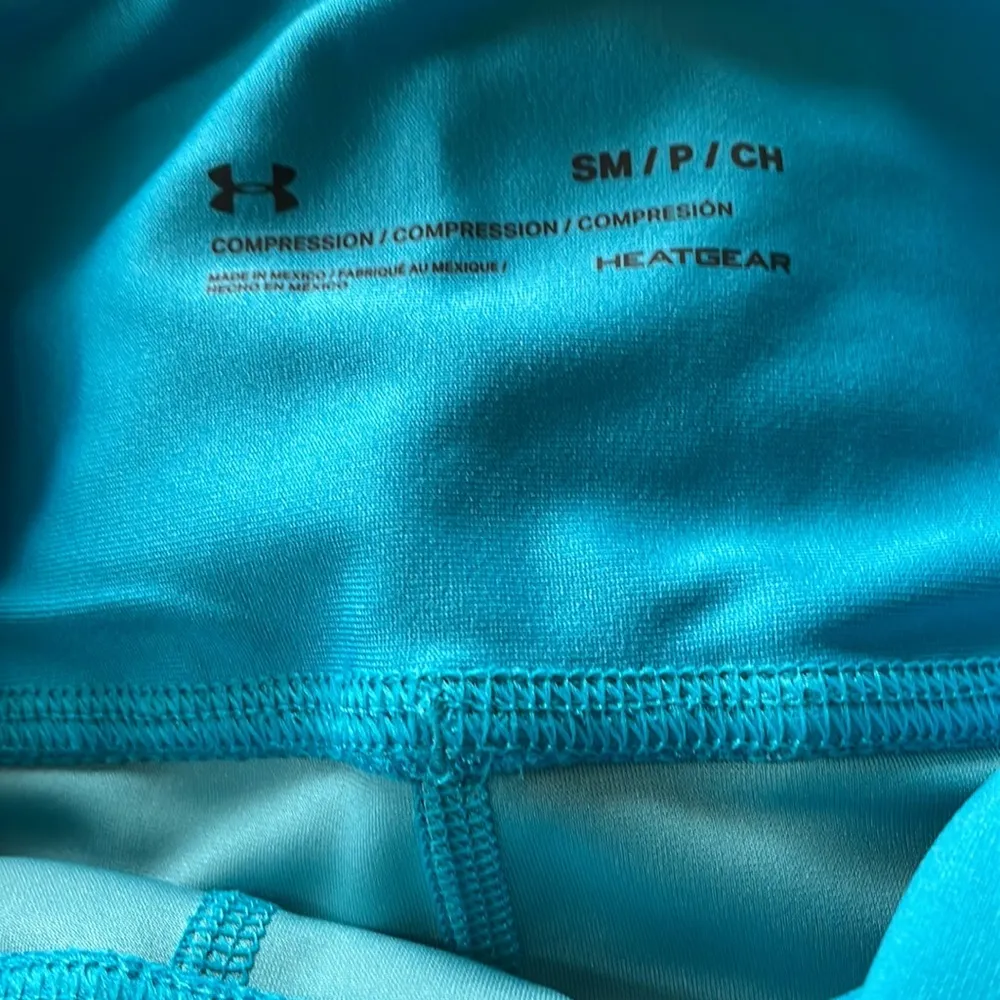 NWT Women's HeatGear® Armour Printed Ankle Leggings Teal, 1362275 - Image 5