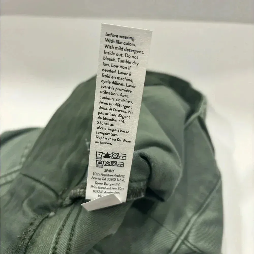 Spanx Petite Stretch Twill Ankle Cargo Pants Women’s Size S Soft Sage - Image 7