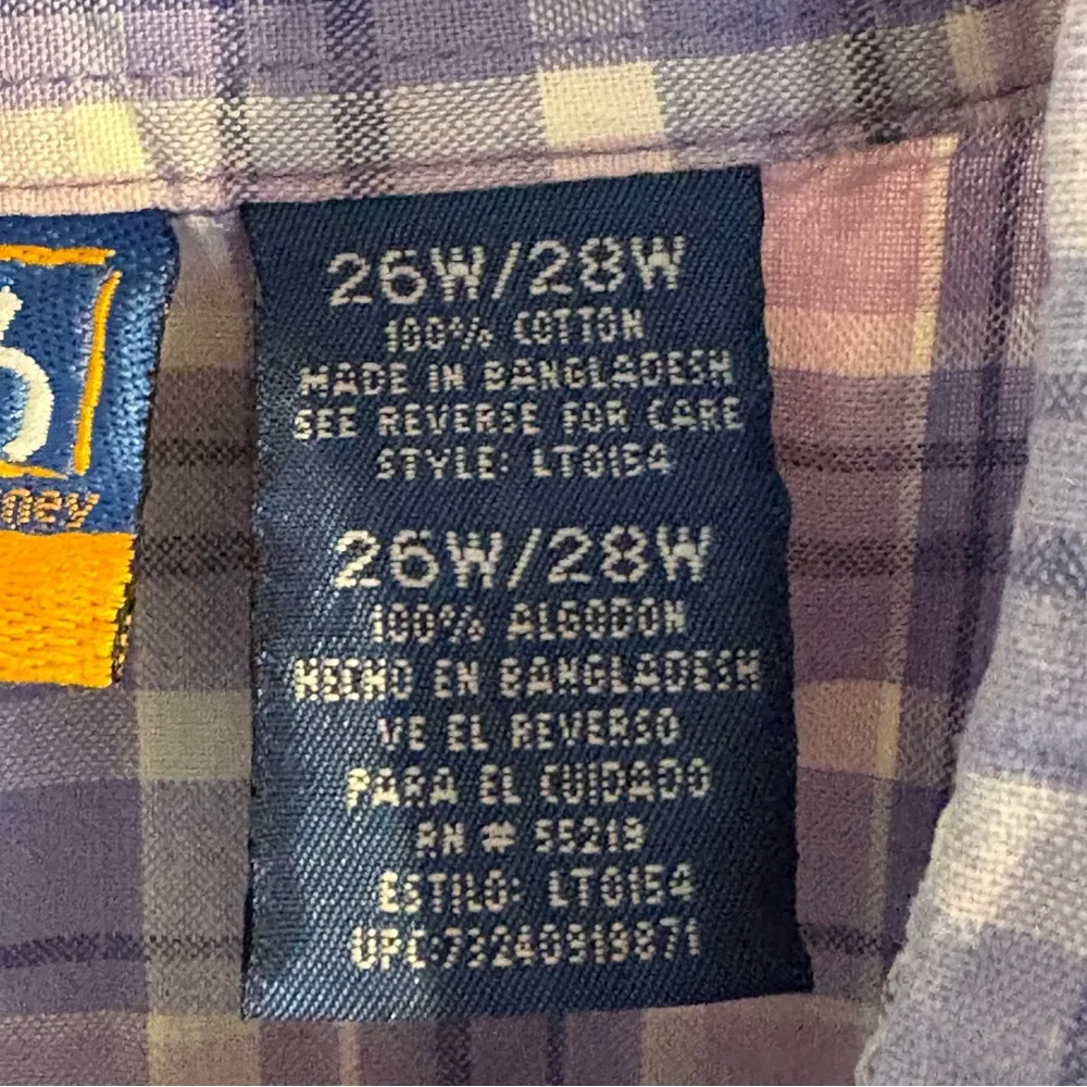 Vtg Winnie the Pooh Sleeveless Shirt Womens Sz 26W 28W Purple Plaid Button Front - Image 6