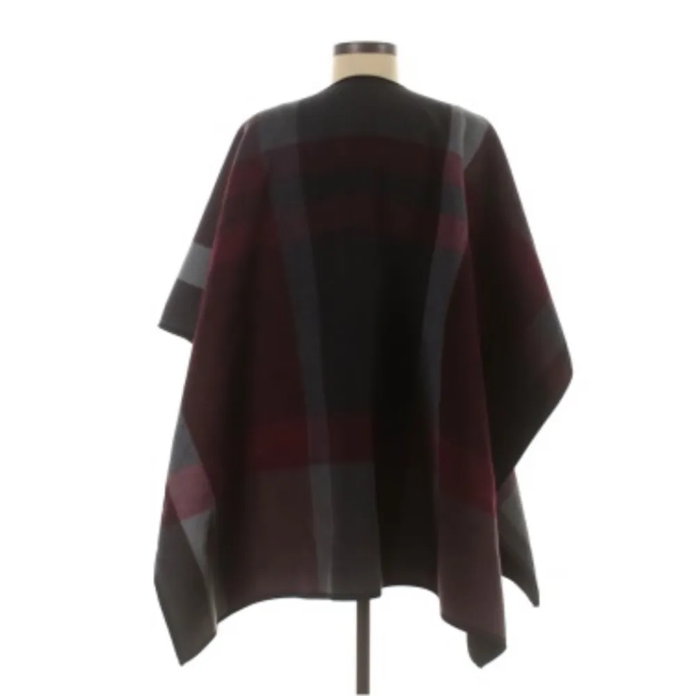 Ike Behar‎ Fleece Check Wrap Black Grey One Size Size undefined - Image 2