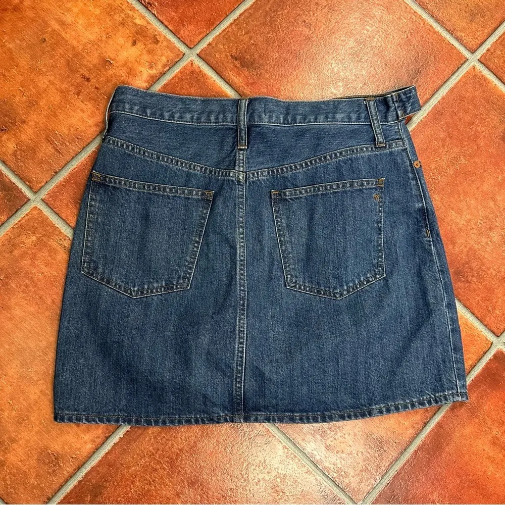 NWT Madewell Rigid Denim Straight Mini Skirt in Haydel Wash: Tie-Waist Edition - Image 10