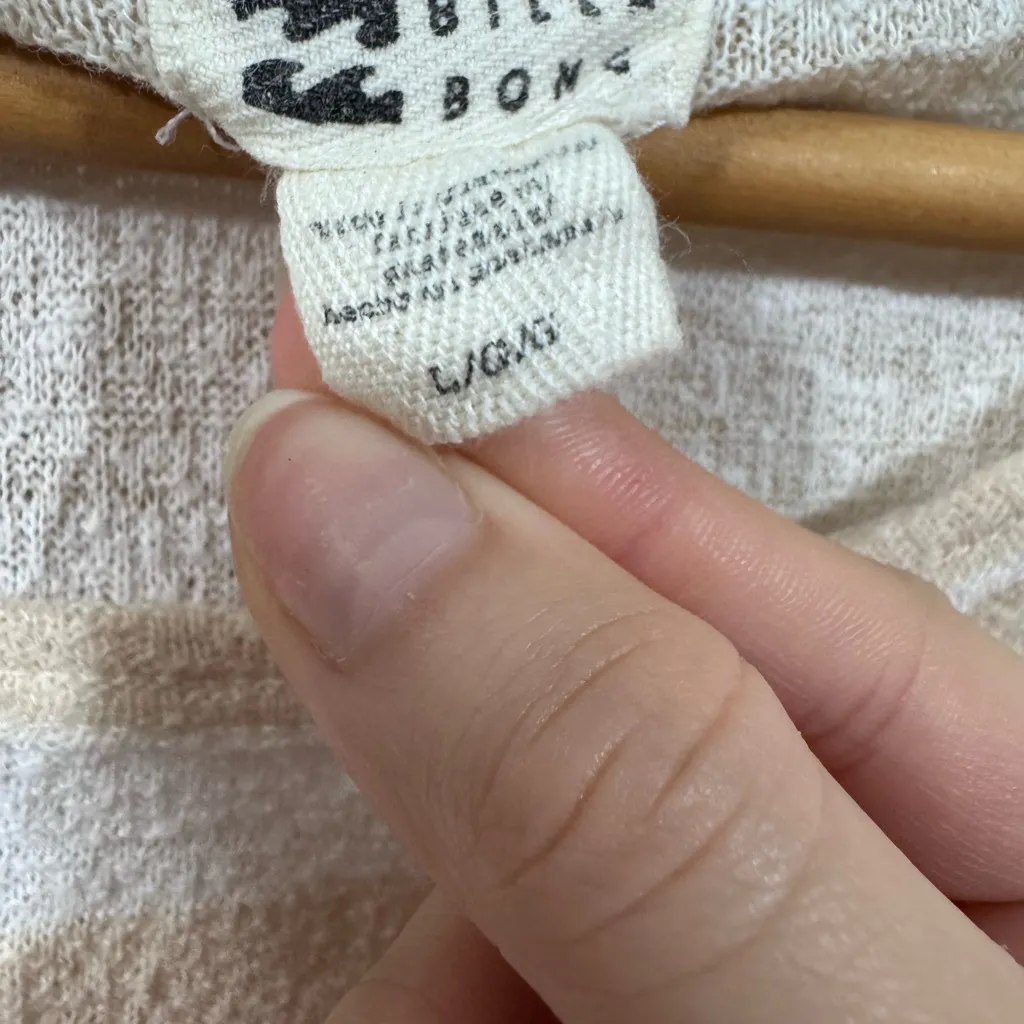 Billabong ‘Breeze By’ Neutral Striped Ruffle Top - Image 7