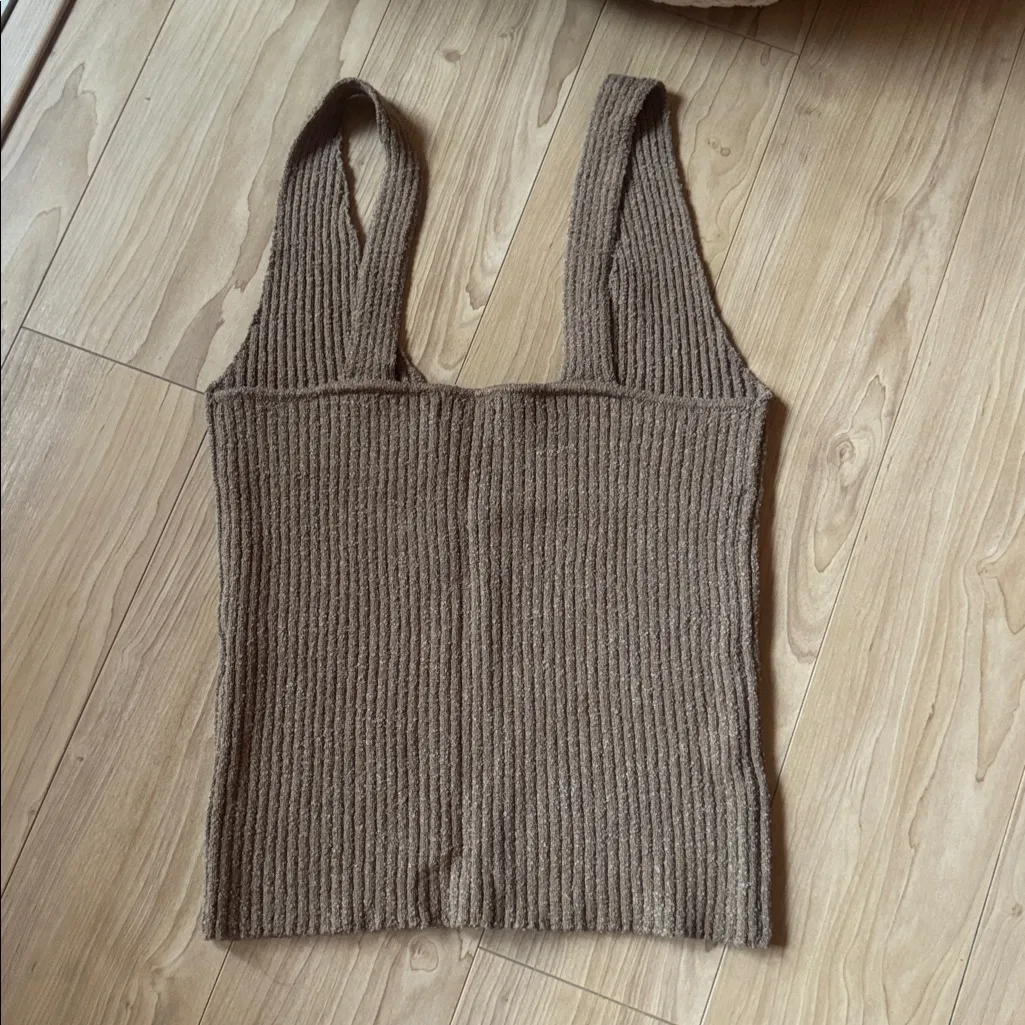Lovers + Friends Brown Ribbed Tank Top - Image 3