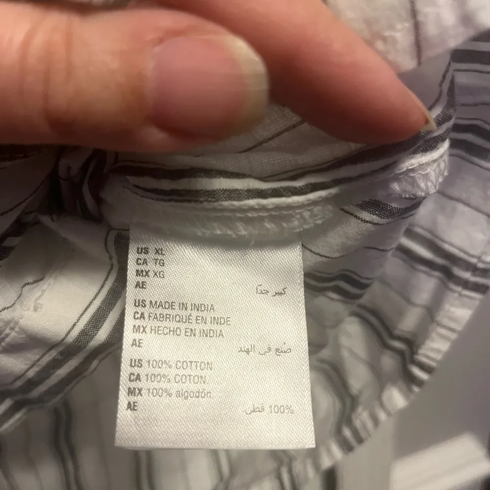 INC International Concepts Womens Blue & Grey Stripe Shirt W/puffy Sleeves XL - Image 3