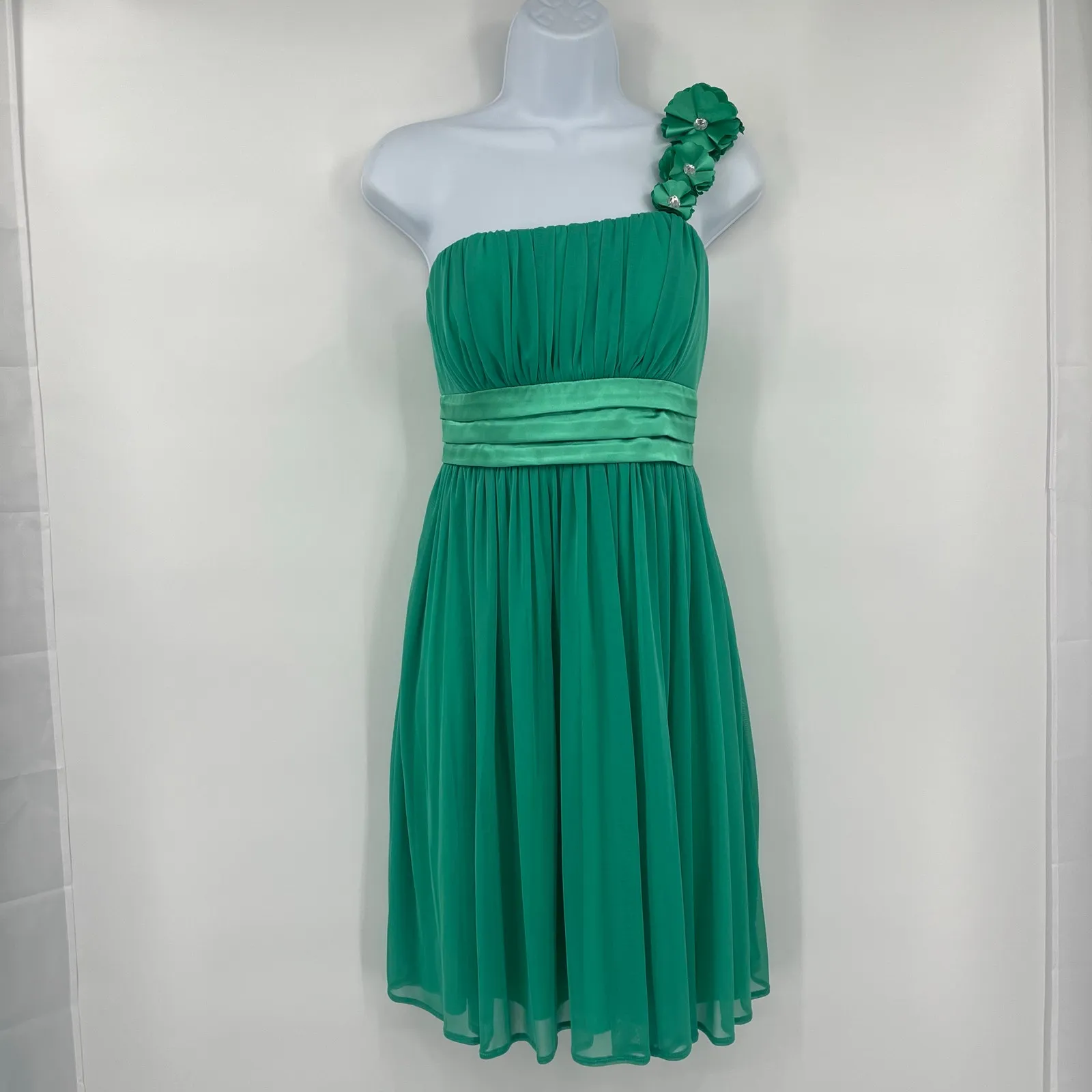 Y2K Sequin Hearts One Strap Babydoll Dress Sz L Hoco Floral Coquette Romantic - Image 15