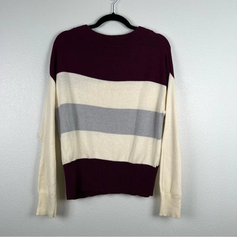 𝅺lucky Brand Colorblock Striped Knit Sweater Sz‎ S - Image 6