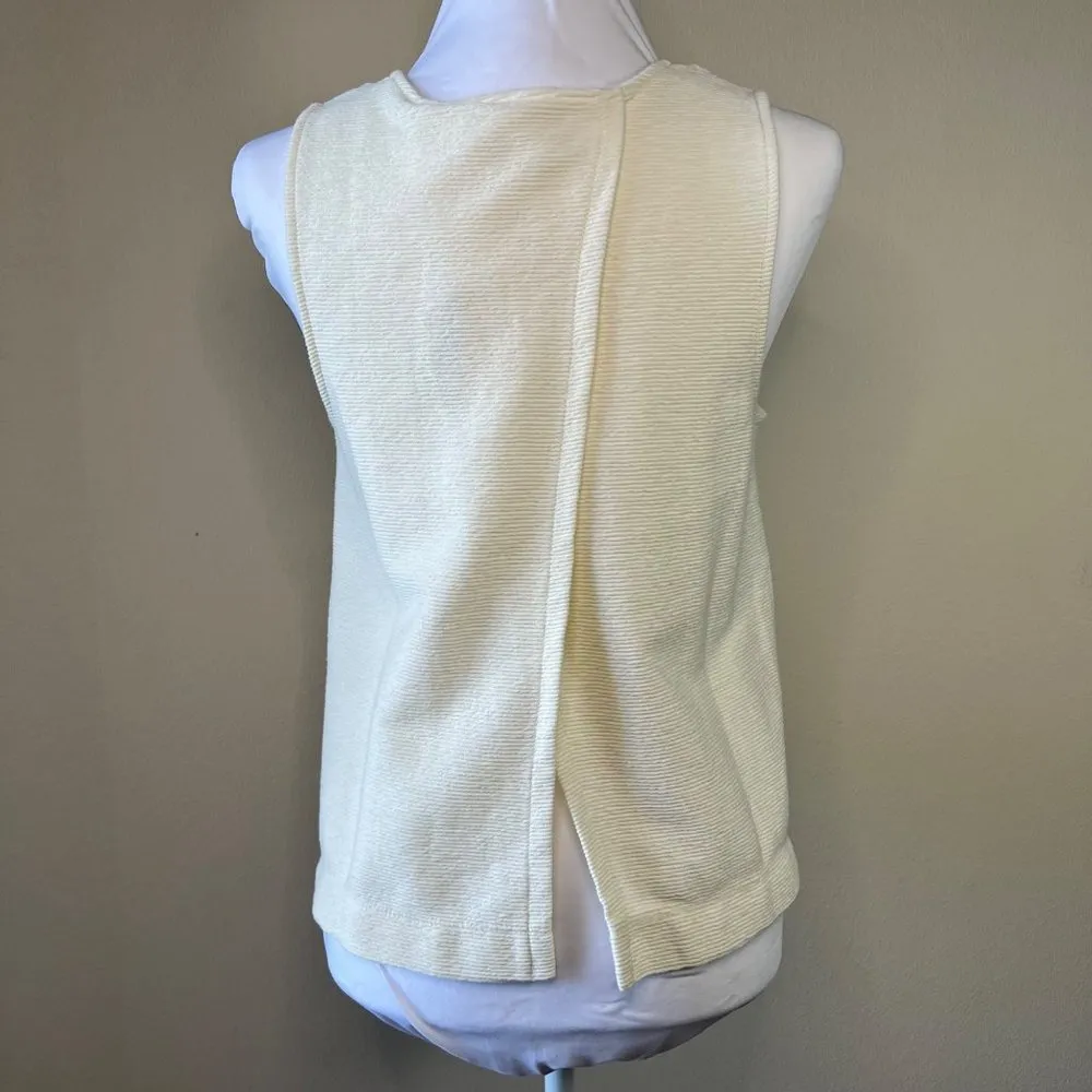 Madewell Texture & Thread Split-Back Shell Top Sleeveless Cream Shirt Women's S - Image 8