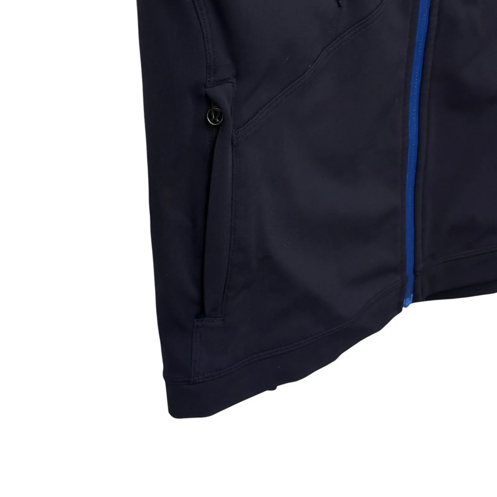 Lululemon Define Jacket Womens Size 8 Zip Up Hooded With Ponytail Cutoff Blue - Image 4