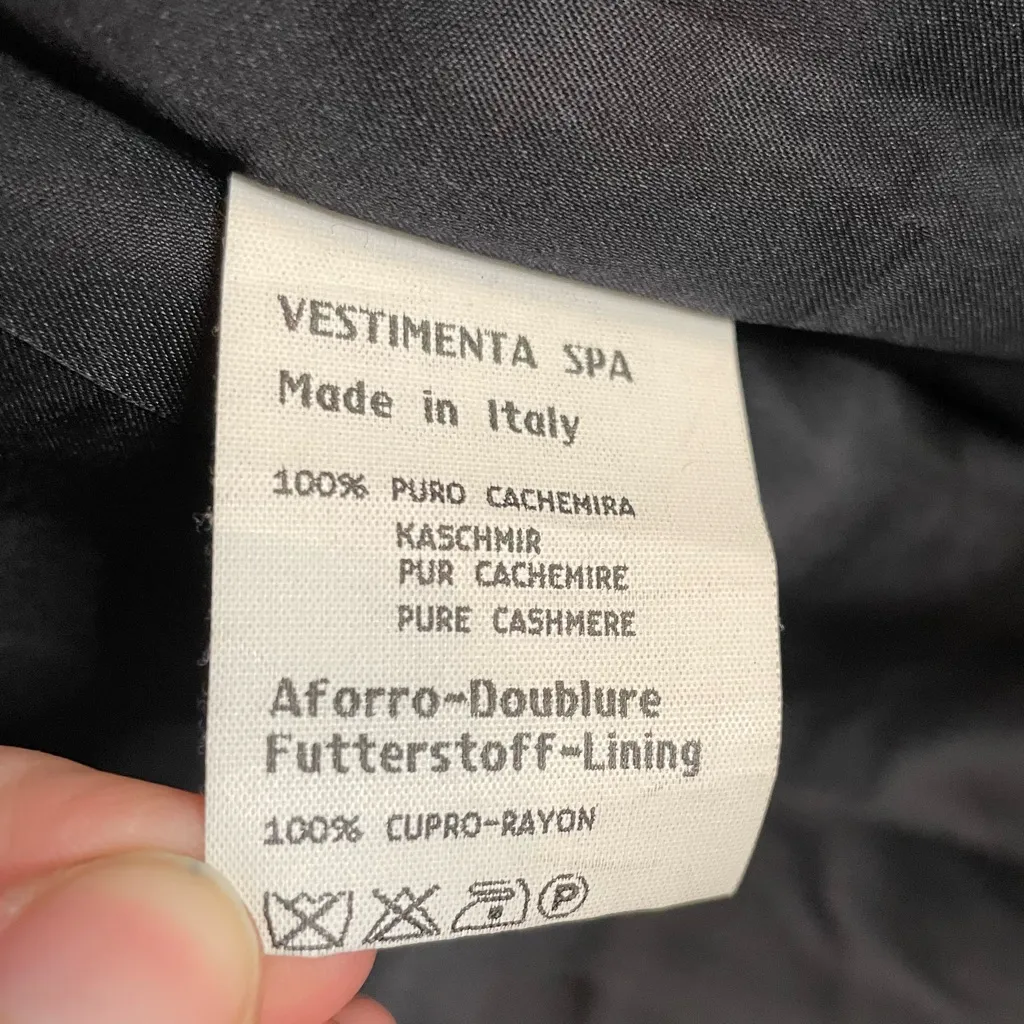 Giorgio Armani A Milano Borgonuovo 21 Black Cashmere Long Overcoat Size 40 US 4 - Image 13