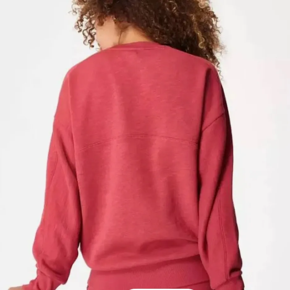 Sweaty Betty Essentials Crewneck Relaxed Fit Pullover Sweatshirt Red Size S‎ - Image 8