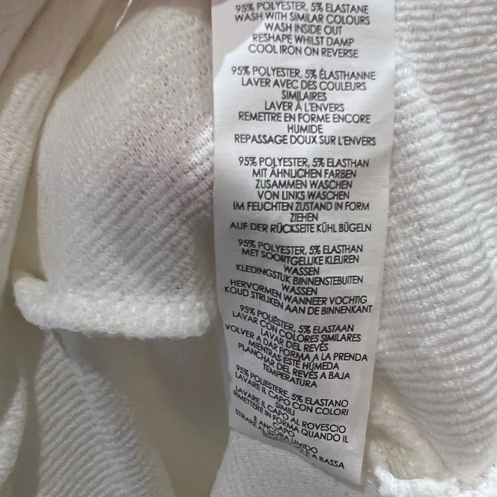 Emilia ruffle one sleeve vneck peplum top in ivory white size 8 NWT - Image 7