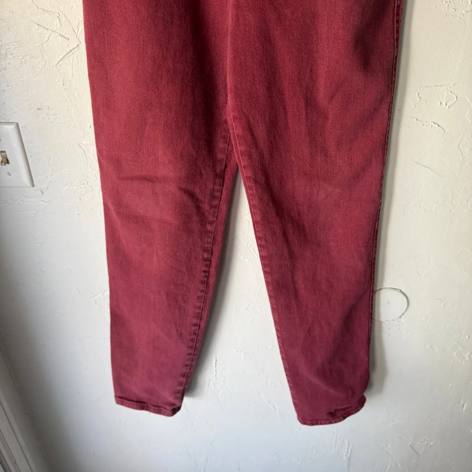 Vintage Roper 80s Burgundy Red Denim Jeans High Waisted Straight Western 26 Tall - Image 4