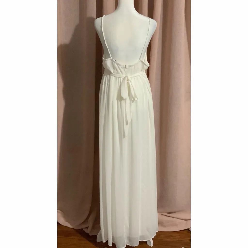 White Liz Lange Babydoll Empire Waist Maxi Dress Size M - Image 2